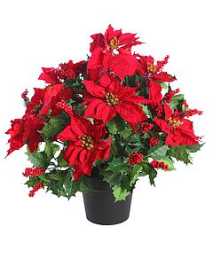 PLANTA POISETTIA Y MUERDAGO ARTIFICIAL 56CM
